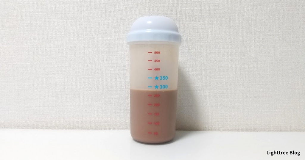 水250mlに対してスプーン4杯の泡立ち