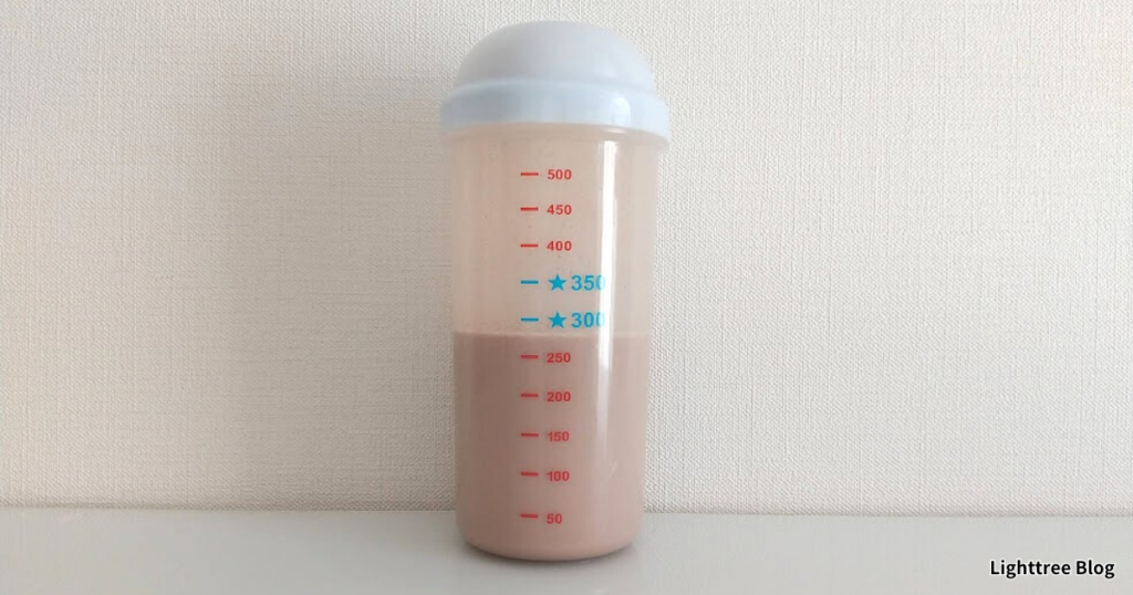 牛乳250mlに対してスプーン4杯の泡立ち