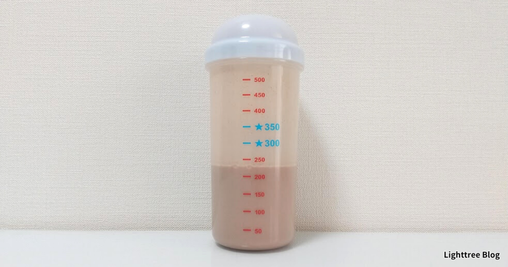 牛乳200mlに対してスプーン3杯の泡立ち