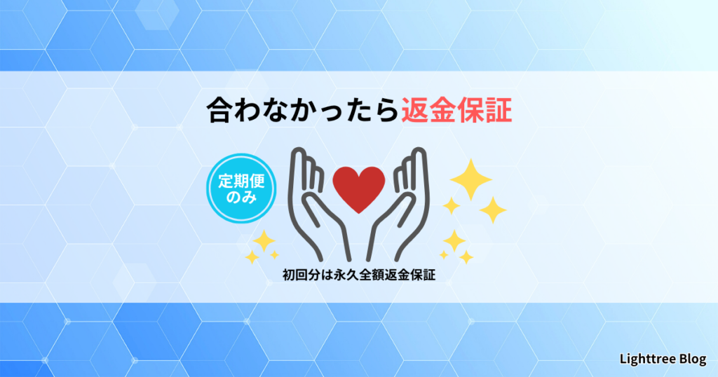 定期便のみ合わなかったら返金保証｜初回分は永久全額返金保証