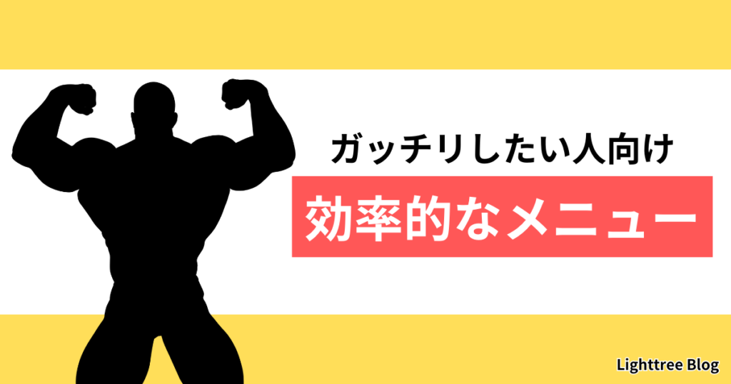 【ガッチリしたい人向け】効率的なメニュー