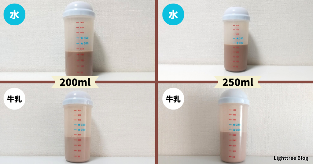 4パターンの泡立ち比較