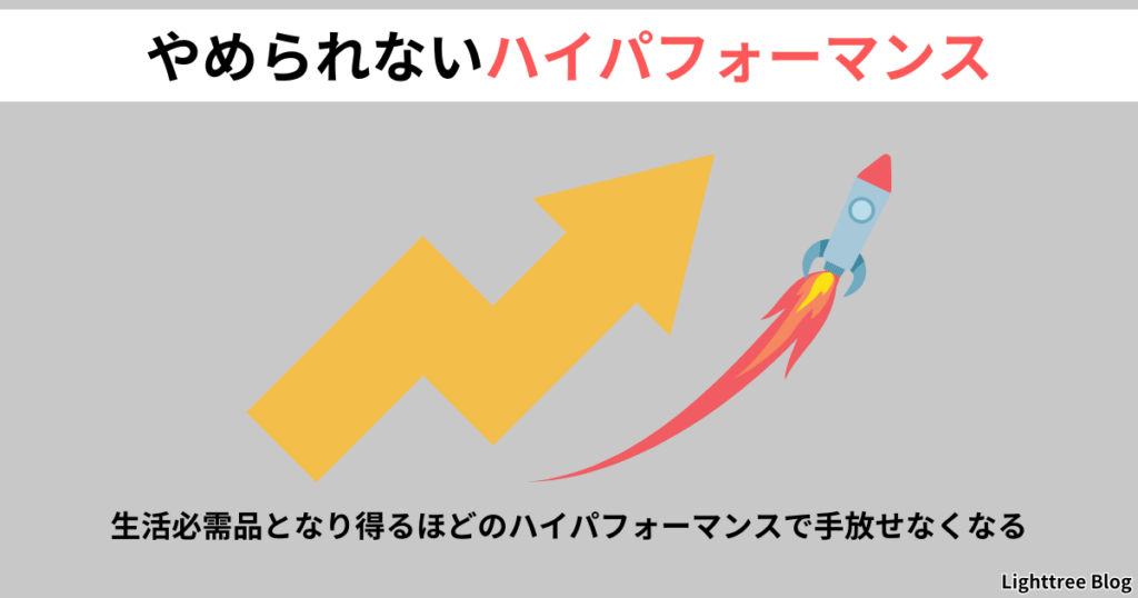 【やめられないハイパフォーマンス】生活必需品となり得るほどのハイパフォーマンスで手放せなくなる