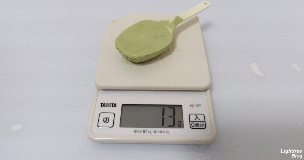 スプーン1杯を計測してみると13gだった