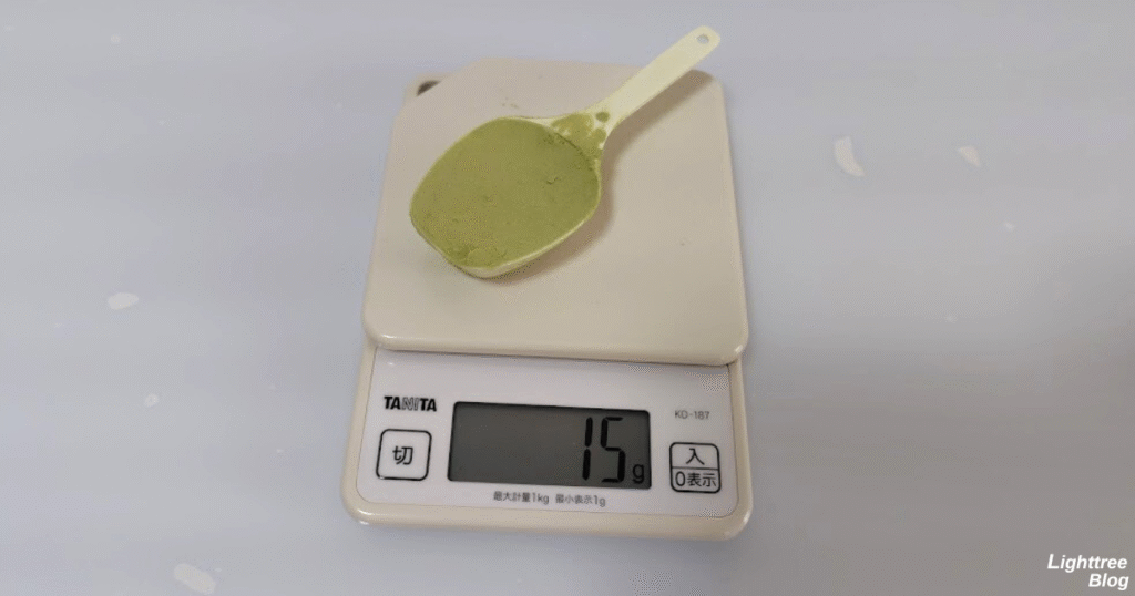 スプーン1杯を計測してみると15gだった