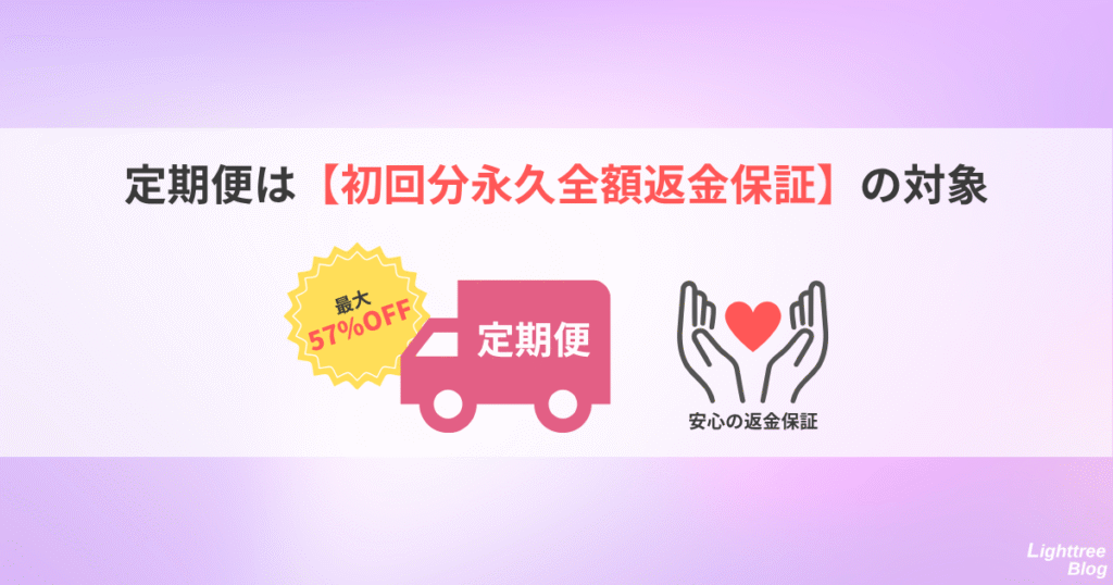 定期便利用で最大57%OFF&安心の返金保証【初回分永久全額返金保証】付き