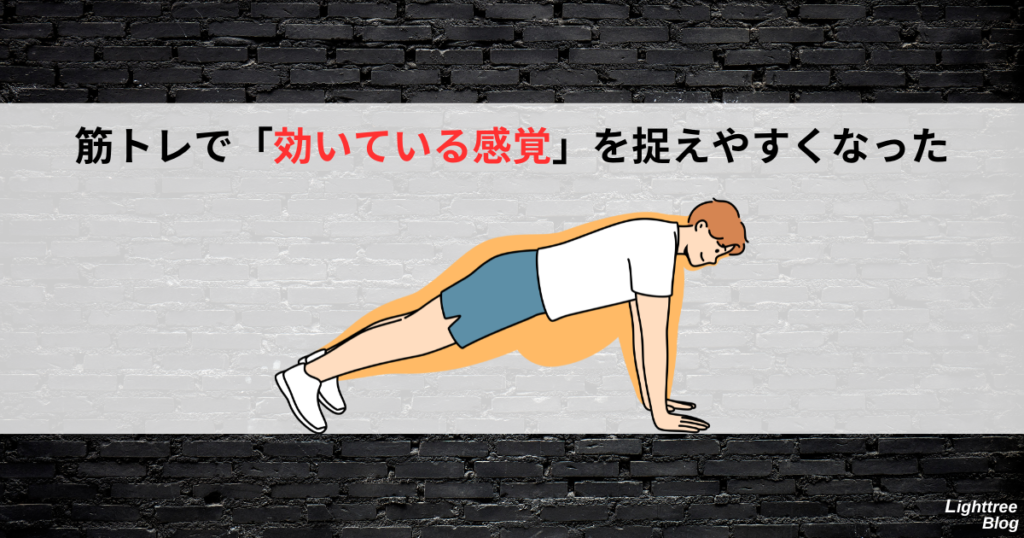 筋トレで「効いている感覚」を捉えやすくなった